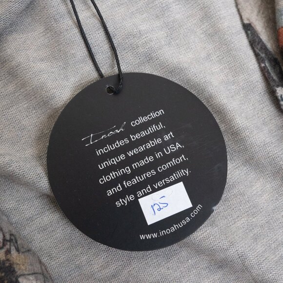 Inoah Cardigan Duster Longline Graffiti Printed Small Open Front Art To Wear - Picture 11 of 11